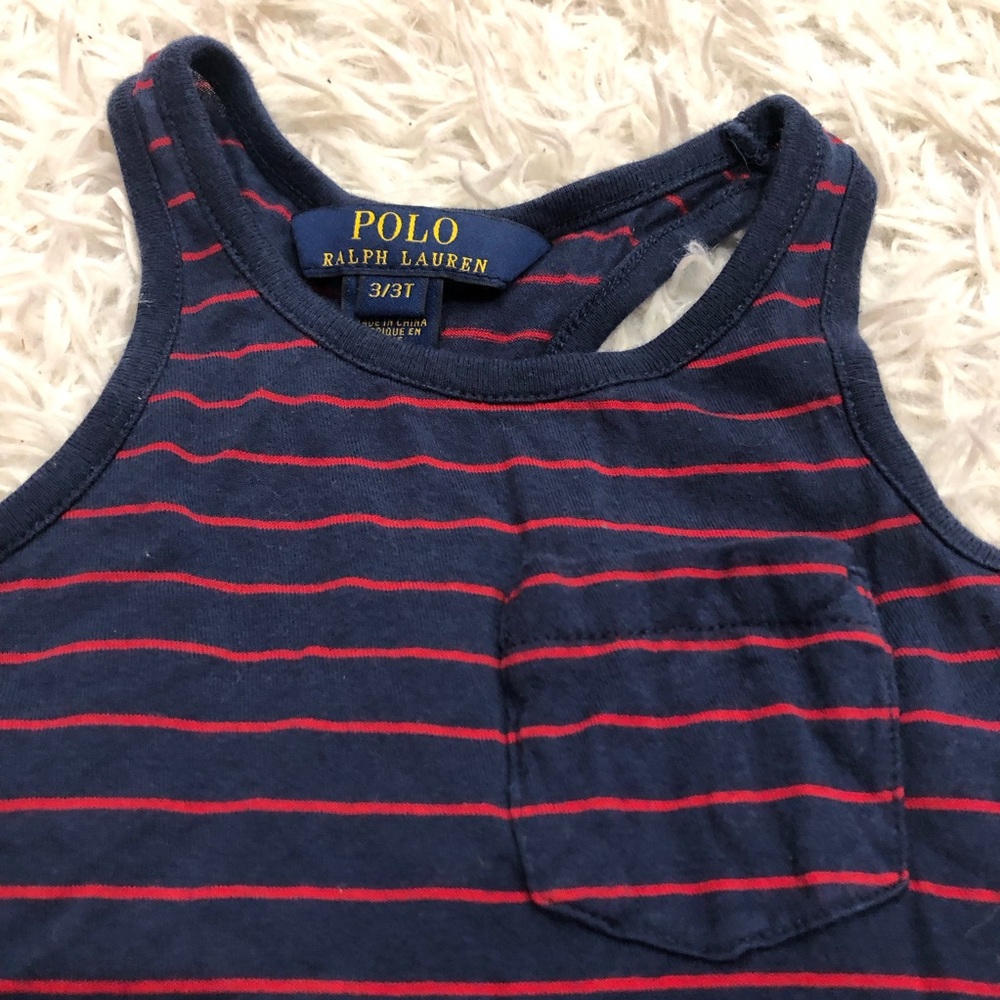 Polo Ralph Lauren stripe Tank Top 3/3T Navy Red